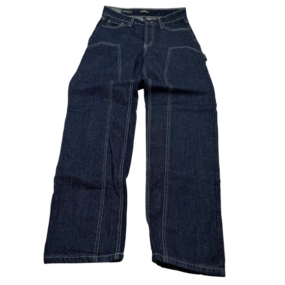 wild fable Denim - Wild Fable High Rise Straight Carpenter Jeans Dark Wash Contrast Stitch 6/32